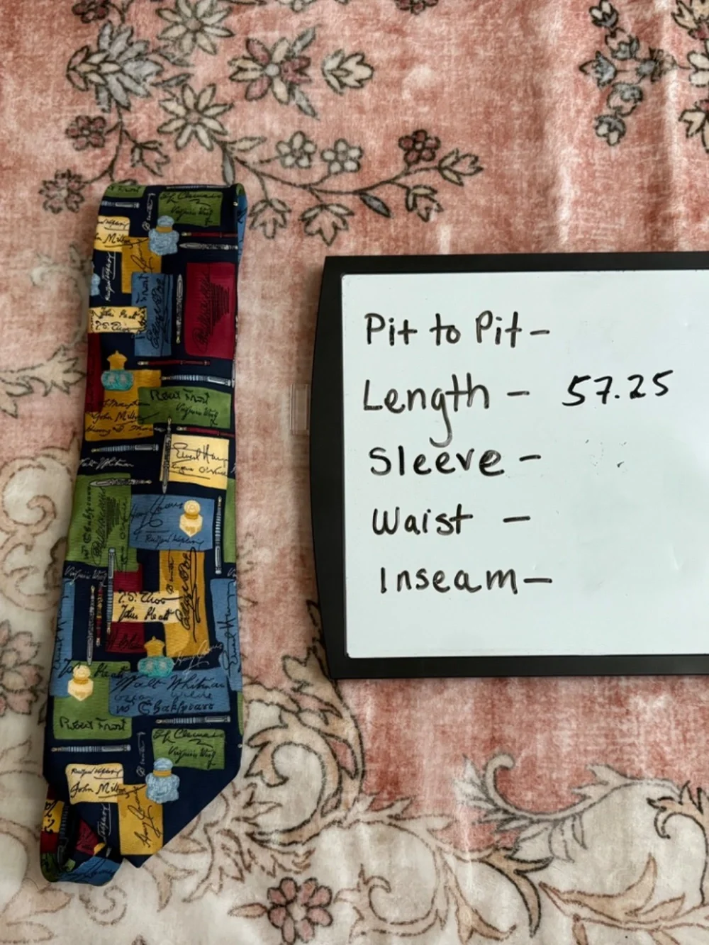 Alynn Silk Tie Famous Authors Fountain Pen Academia Ivy Blokecore Indie Eclectic